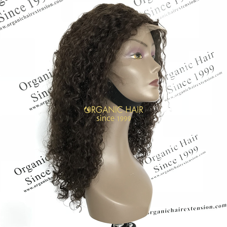 Human cheap virgin hair silk base full lace wig natural brown 180% Density Spiral Curls X67